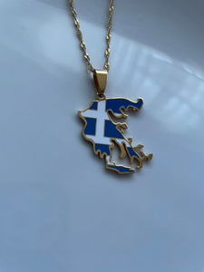 GREECE Necklace - GOLD (Flag) - Oara Official