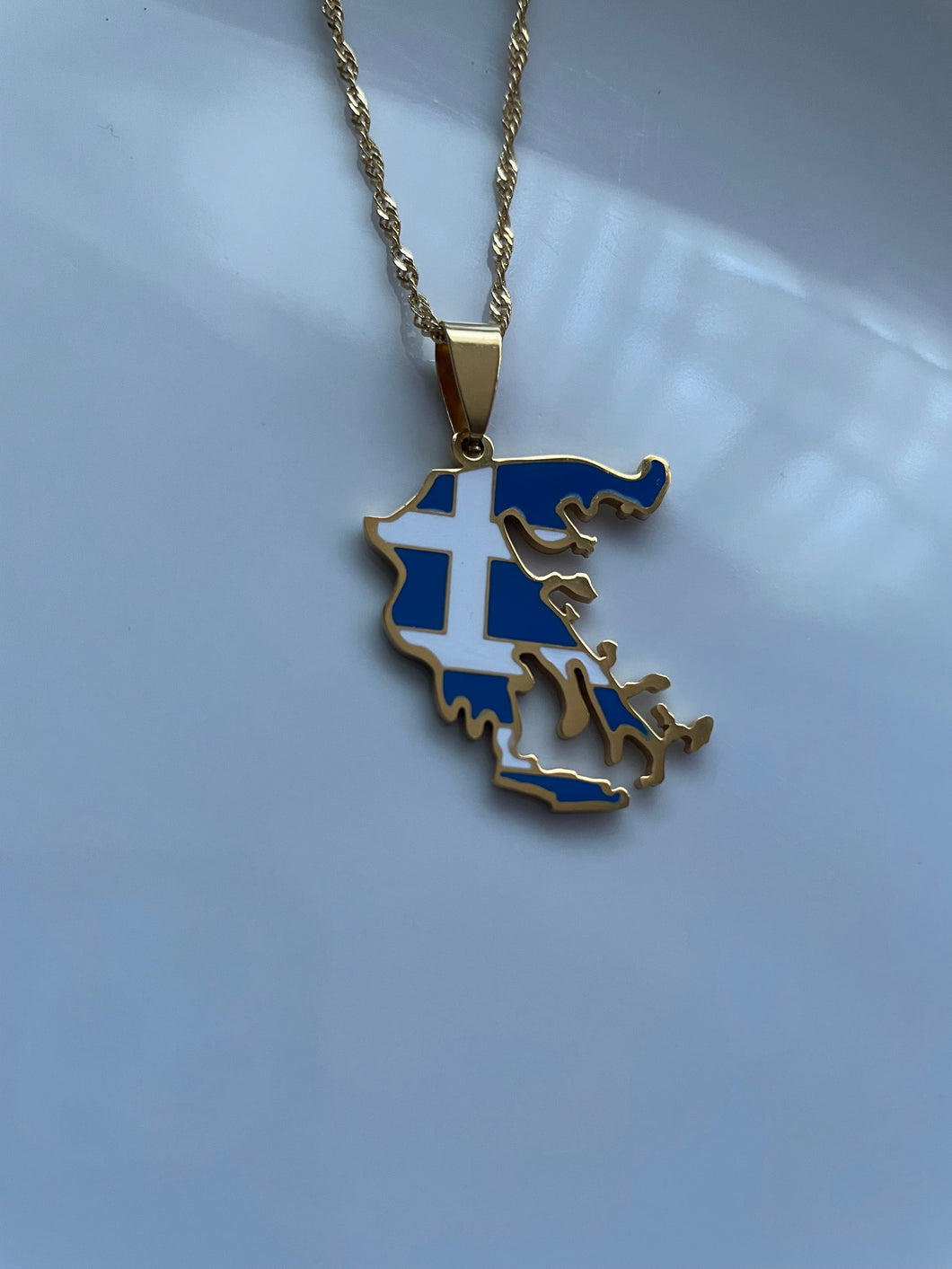 GREECE Necklace - GOLD (Flag) - Oara Official