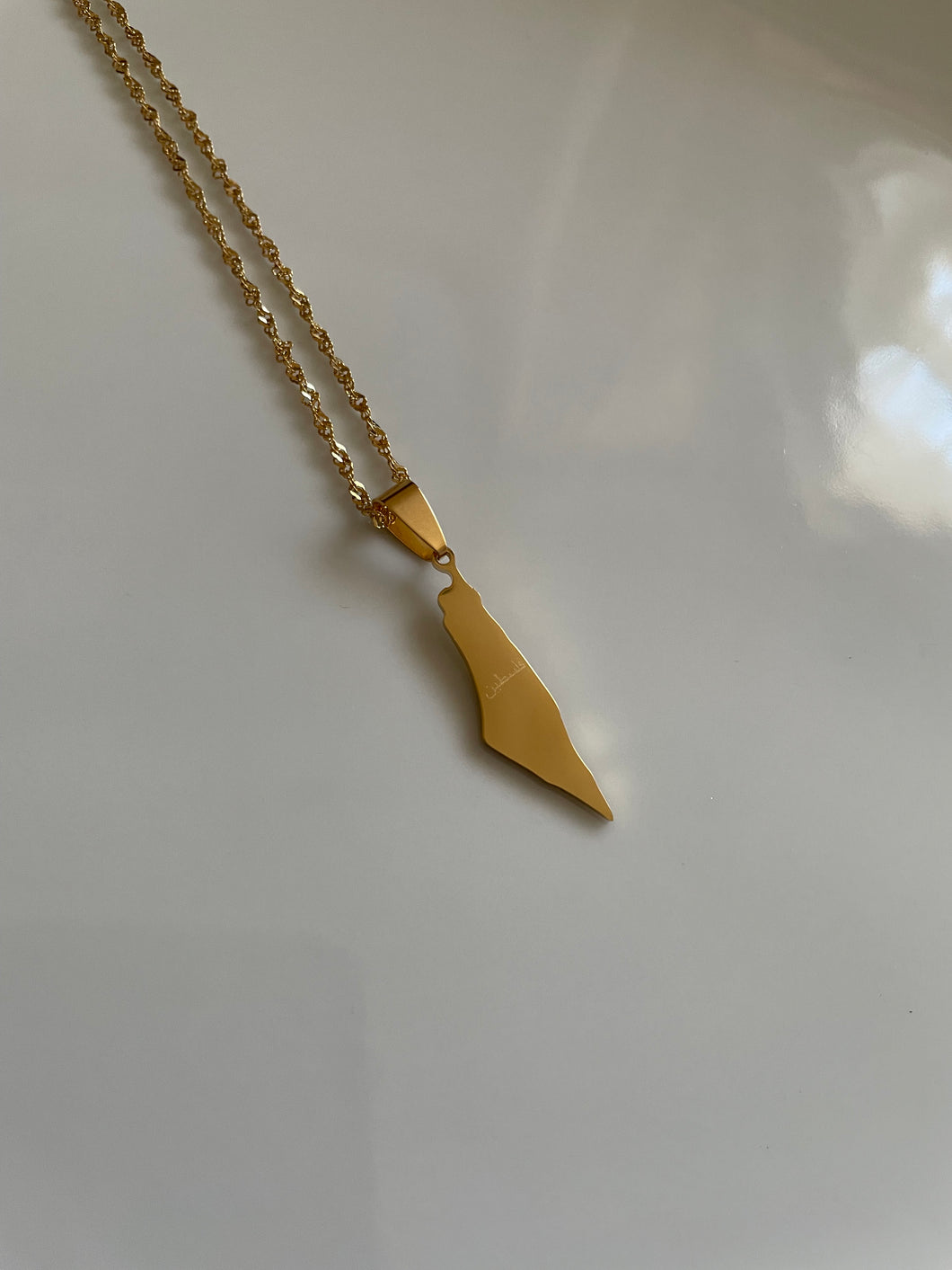 PALESTINE Necklace - GOLD (Country Name) - Oara Official