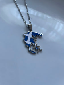 GREECE Necklace - SILVER (Flag) - Oara Official