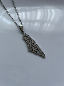 PALESTINE Necklace - SILVER (Arabic Calligraphy) - Oara Official