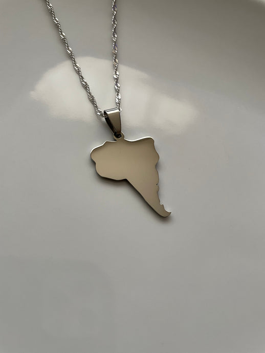 SOUTH AMERICA Necklace - SILVER - Oara Official