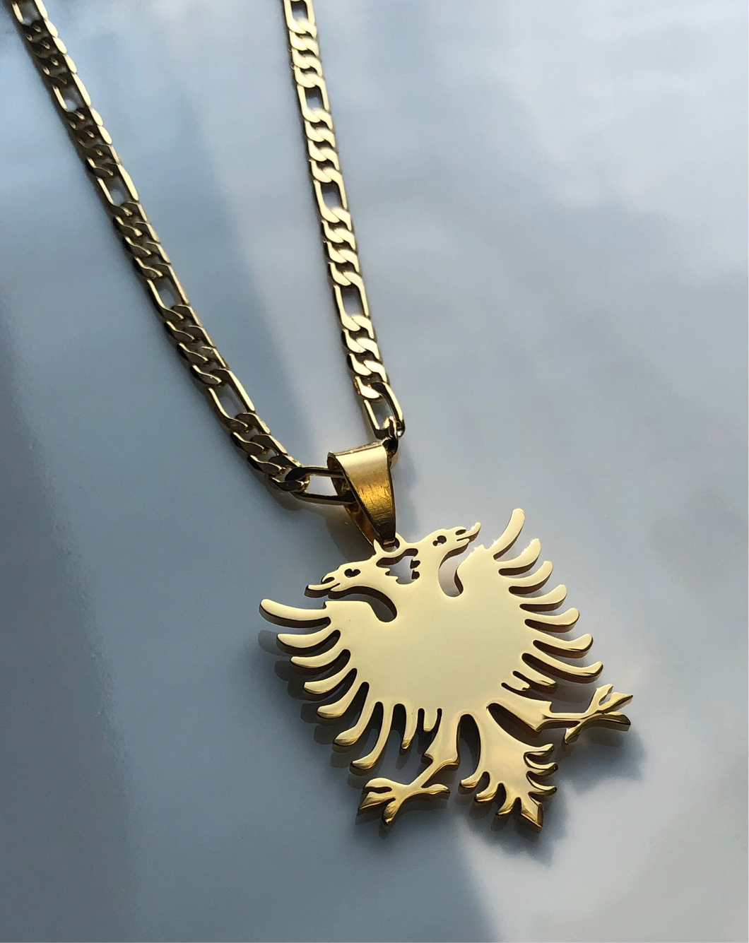 Real gold albanian eagle necklace deals